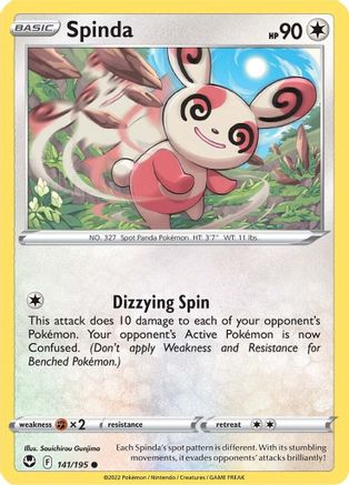 Spinda 141/195 - Reverse Holofoil SWSH12 Silver Tempest - Common