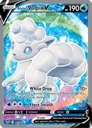 Alolan Vulpix V (Full Art) 173/195 - Holofoil SWSH12 Silver Tempest - Ultra Rare