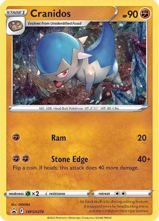 Cranidos SWSH274 - Holofoil SWSH Sword & Shield Promo Cards - Promo