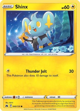 Shinx (40) 040/159 - Reverse Holofoil Crown Zenith - Common