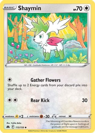 Shaymin 115/159 - Reverse Holofoil Crown Zenith - Uncommon