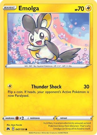 Emolga 047/159 - Reverse Holofoil Crown Zenith - Common
