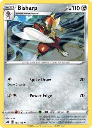 Bisharp 093/159 - Reverse Holofoil Crown Zenith - Uncommon