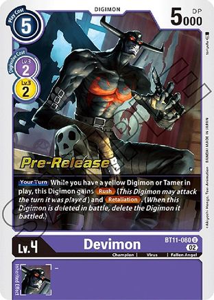 Devimon (BT11-080) - Dimensional Phase Pre-Release Cards Foil
