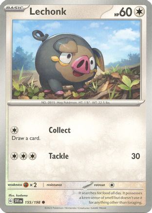Lechonk 155/198 - Reverse Holofoil SV01 Scarlet & Violet Base Set - Common