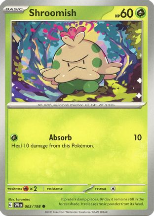 Shroomish 003/198 - Reverse Holofoil SV01 Scarlet & Violet Base Set - Common
