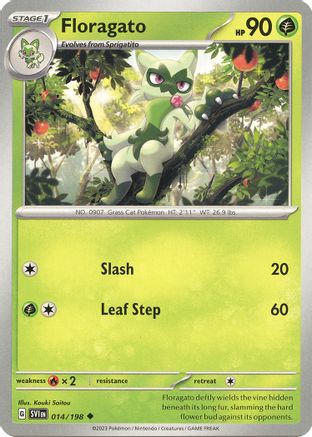 Floragato 014/198 - Reverse Holofoil SV01 Scarlet & Violet Base Set - Uncommon