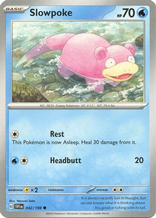 Slowpoke 042/198 - Reverse Holofoil SV01 Scarlet & Violet Base Set - Common