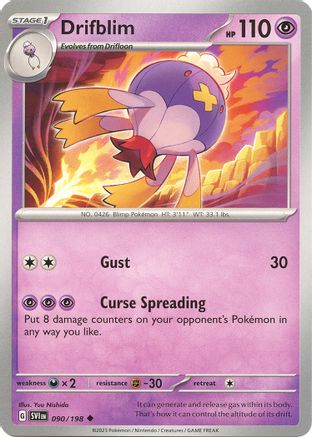 Drifblim 090/198 - Reverse Holofoil SV01 Scarlet & Violet Base Set - Uncommon