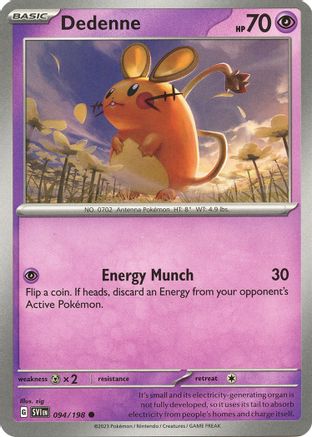 Dedenne 094/198 - Reverse Holofoil SV01 Scarlet & Violet Base Set - Common