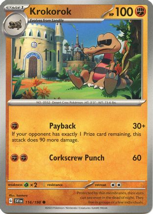 Krokorok 116/198 - Reverse Holofoil SV01 Scarlet & Violet Base Set - Common
