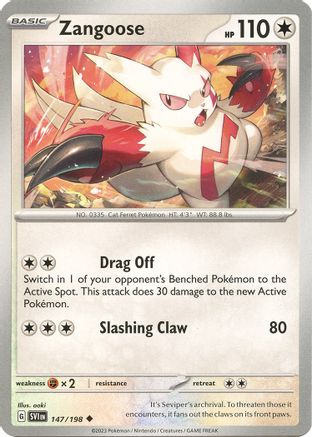 Zangoose 147/198 SV01 Scarlet & Violet Base Set - Uncommon