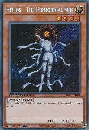 Helios - The Primordial Sun (Secret Rare) (SGX3-ENF01) - Speed Duel GX: Duelists of Shadows 1st Edition