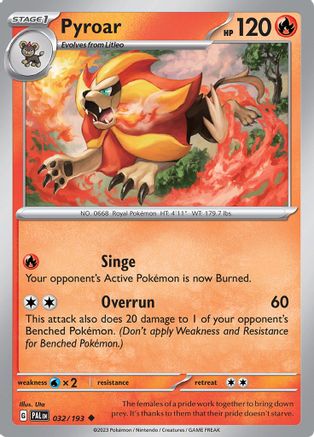 Pyroar 032/193 - Reverse Holofoil SV02 Paldea Evolved - Uncommon