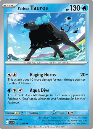 Paldean Tauros 041/193 - Reverse Holofoil SV02 Paldea Evolved - Uncommon