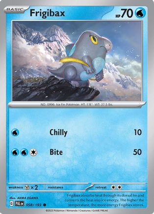 Frigibax 058/193 - Reverse Holofoil SV02 Paldea Evolved - Common