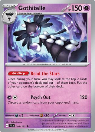 Gothitelle 092/193 - Reverse Holofoil SV02 Paldea Evolved - Uncommon