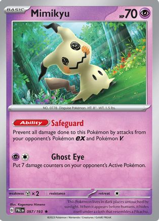 Mimikyu 097/193 - Reverse Holofoil SV02 Paldea Evolved - Rare