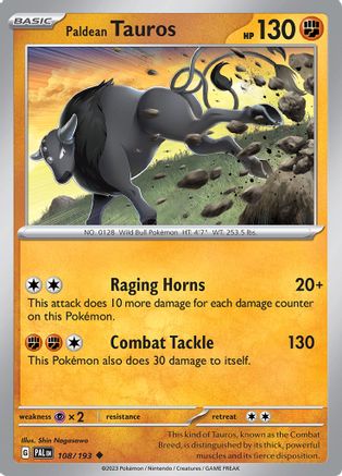 Paldean Tauros 108/193 SV02 Paldea Evolved - Uncommon