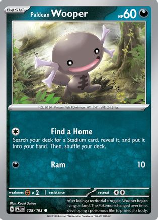 Paldean Wooper 128/193 - Reverse Holofoil SV02 Paldea Evolved - Common