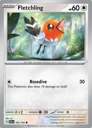 Fletchling 163/193 - Reverse Holofoil SV02 Paldea Evolved - Common