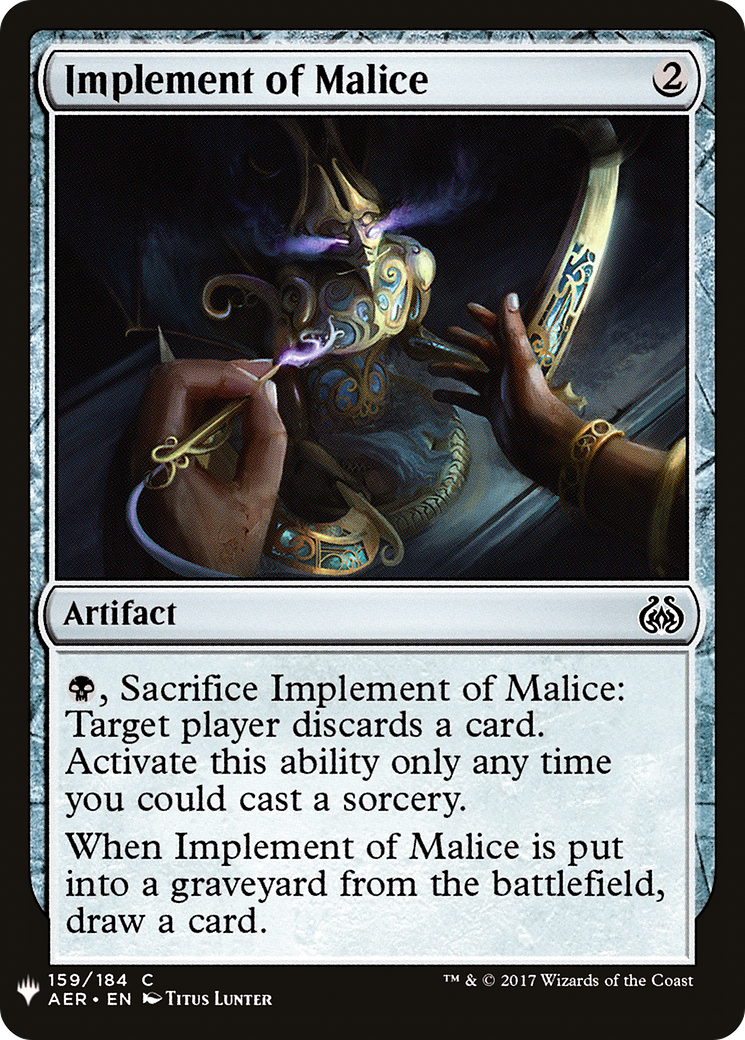 Implement of Malice (LIST-159) - The List