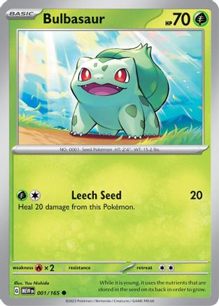 Bulbasaur 001/165 SV Scarlet & Violet 151 - Common
