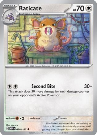 Raticate 020/165 SV Scarlet & Violet 151 - Uncommon