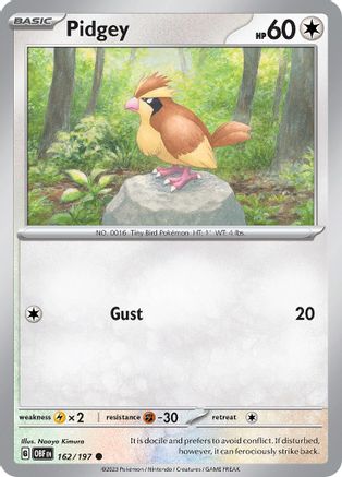 Pidgey 162/197 SV03 Obsidian Flames - Common