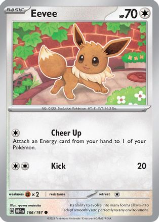 Eevee 166/197 SV03 Obsidian Flames - Common
