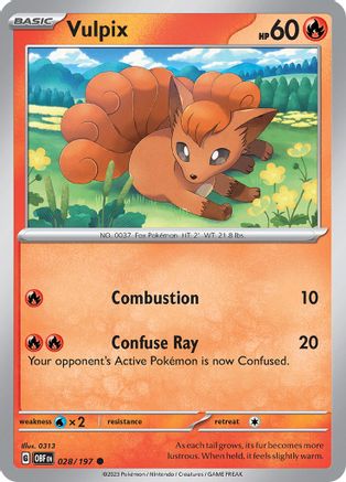 Vulpix 028/197 SV03 Obsidian Flames - Common