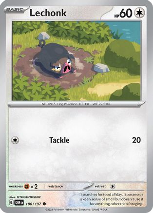 Lechonk 180/197 SV03 Obsidian Flames - Common