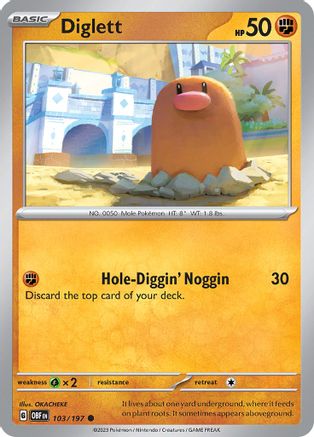 Diglett 103/197 - Reverse Holofoil SV03 Obsidian Flames - Common