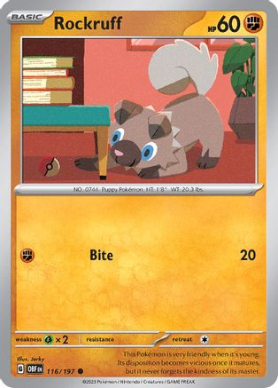 Rockruff 116/197 SV03 Obsidian Flames - Common
