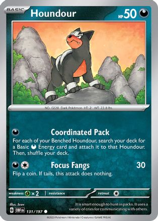 Houndour 131/197 - Reverse Holofoil SV03 Obsidian Flames - Common