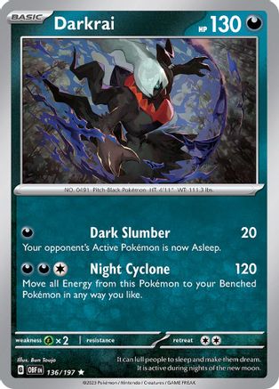 Darkrai 136/197 - Reverse Holofoil SV03 Obsidian Flames - Rare
