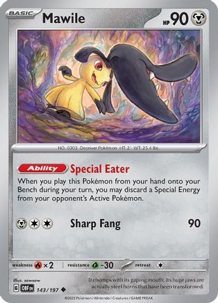 Mawile 143/197 - Reverse Holofoil SV03 Obsidian Flames - Uncommon