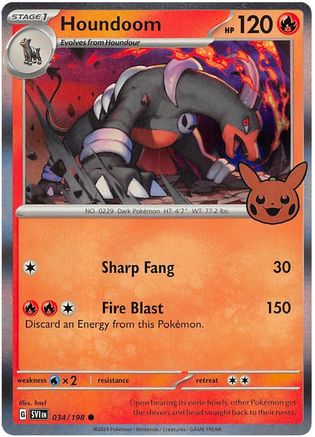 Houndoom 034/198 - Holofoil Trick or Trade BOOster Bundle 2023 - Common