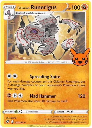Galarian Runerigus 102/192 Trick or Trade BOOster Bundle 2023 - Rare
