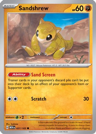 Sandshrew 027/165 SV Scarlet & Violet 151 - Common