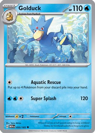 Golduck 055/165 - Reverse Holofoil SV Scarlet & Violet 151 - Uncommon