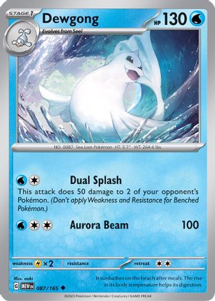 Dewgong 087/165 - Reverse Holofoil SV Scarlet & Violet 151 - Uncommon