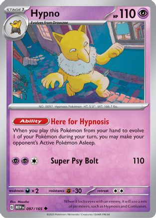 Hypno 097/165 - Reverse Holofoil SV Scarlet & Violet 151 - Uncommon