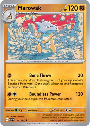 Marowak 105/165 - Holofoil SV Scarlet & Violet 151 - Rare