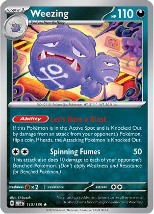Weezing 110/165 - Reverse Holofoil SV Scarlet & Violet 151 - Rare