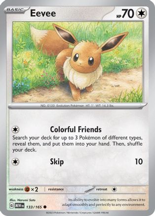 Eevee 133/165 - Reverse Holofoil SV Scarlet & Violet 151 - Common