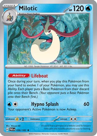Milotic 036/182 - Reverse Holofoil SV04 Paradox Rift - Rare
