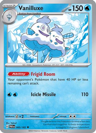 Vanilluxe 045/182 - Reverse Holofoil SV04 Paradox Rift - Uncommon