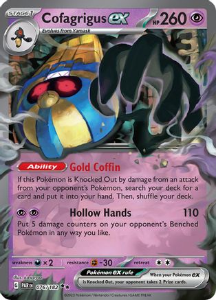 Cofagrigus ex 076/182 - Holofoil SV04 Paradox Rift - Double Rare