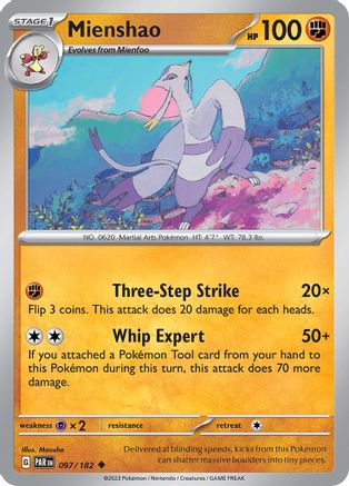 Mienshao 097/182 - Reverse Holofoil SV04 Paradox Rift - Uncommon